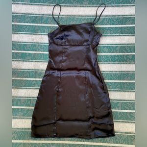 NWT Black Satin Bodycon Dress